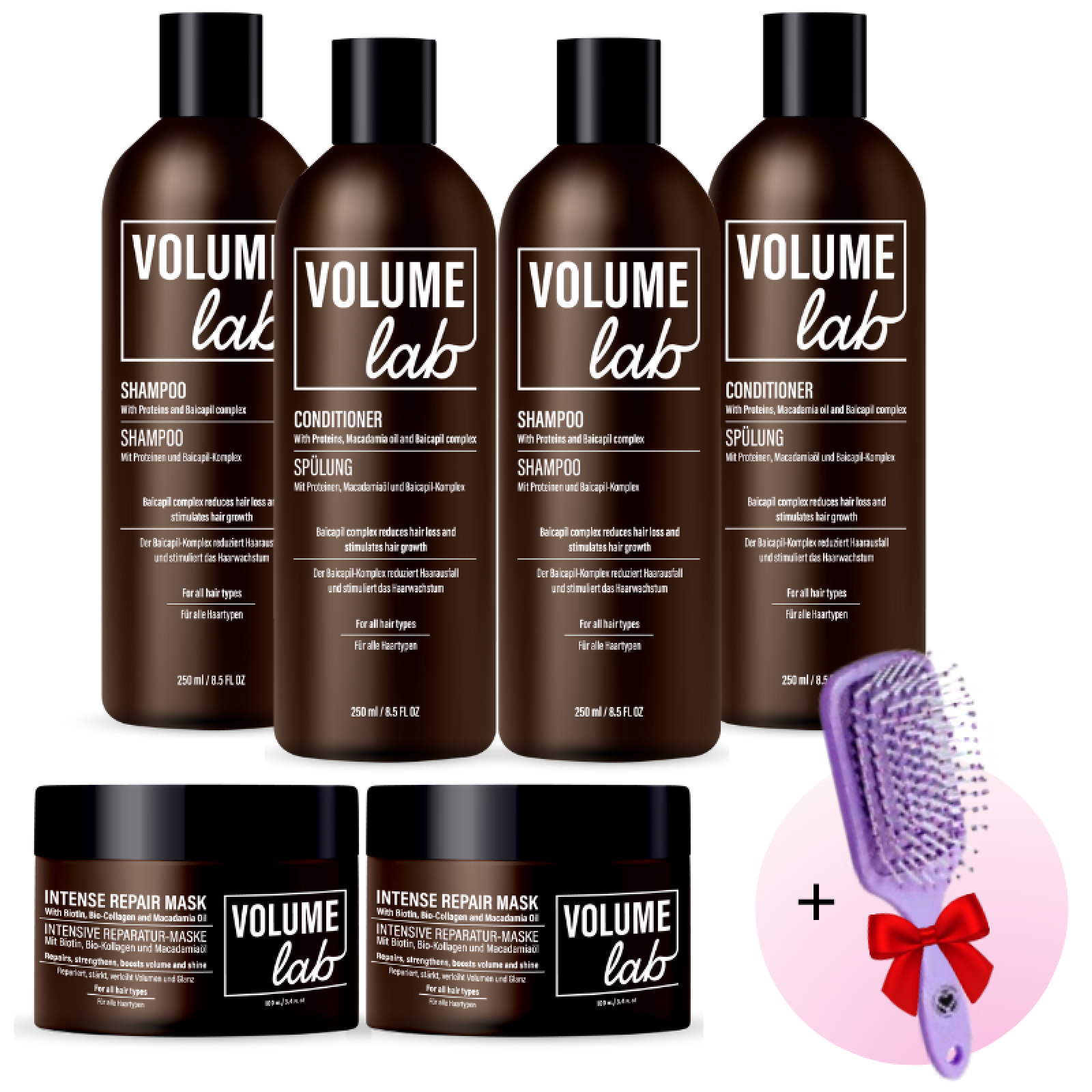 Zwei VOLUME LAB Sets + ein Kamm als Geschenk Zwei VOLUME LAB Sets + ein Kamm als Geschenk