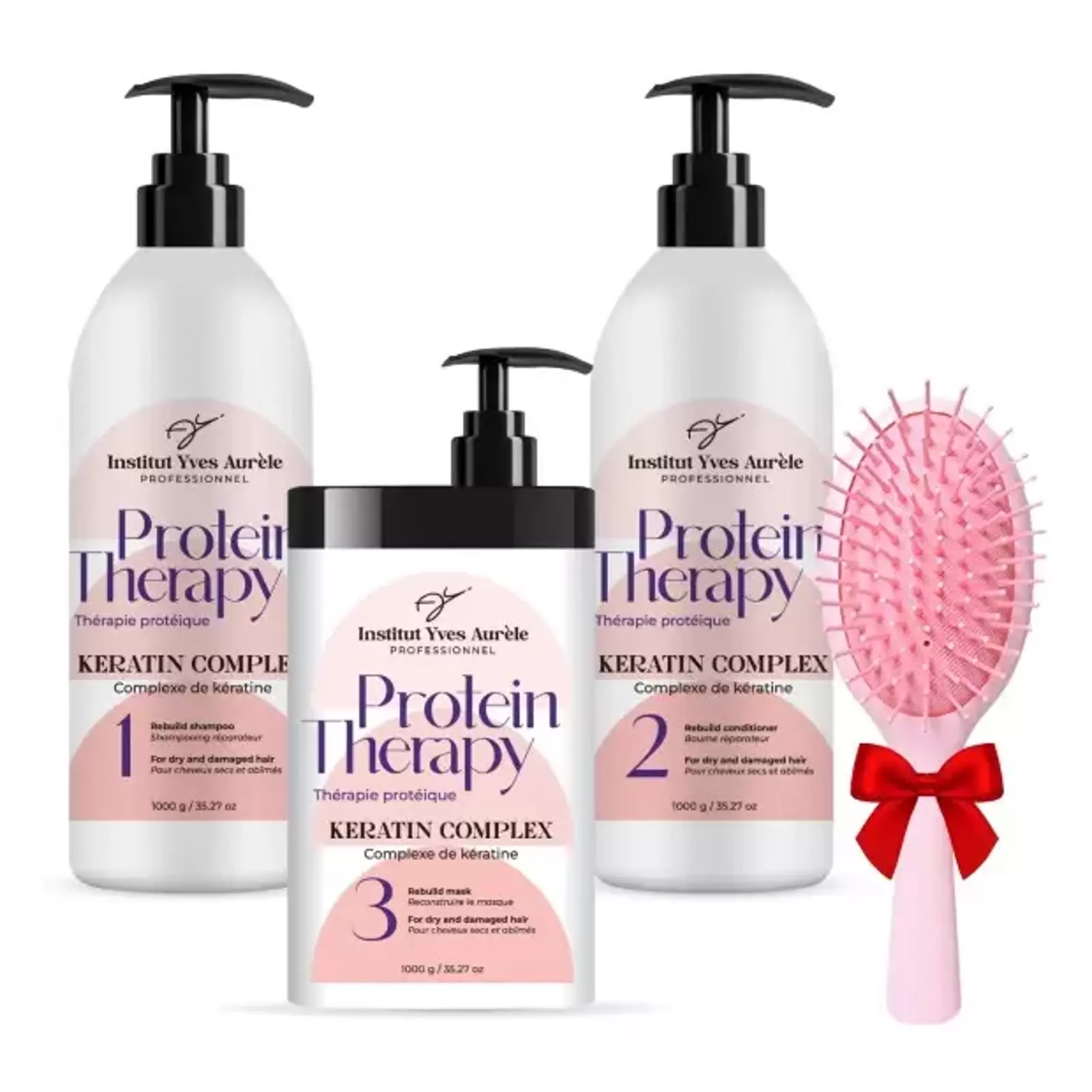 Dreifachstarke Proteintherapie für das Haar: Shampoo (1000g), Conditioner (1000g) und Maske (1000g) + Geschenk Dreifachstarke Proteintherapie für das Haar: Shampoo (1000g), Conditioner (1000g) und Maske (1000g) + Geschenk