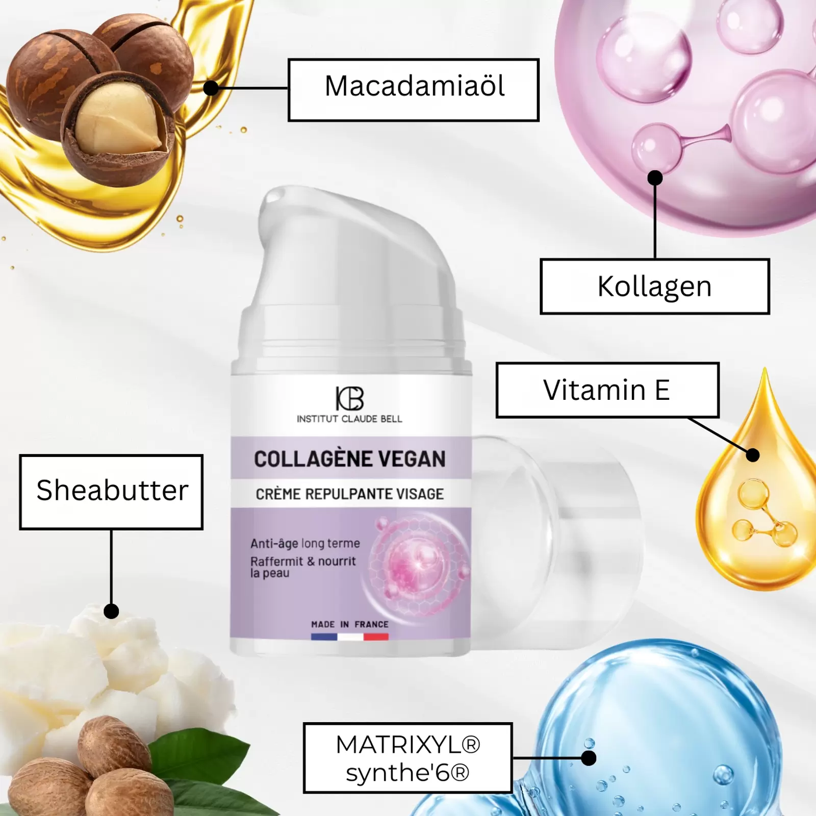 Konturierende, aufpolsternde Kollagen-Gesichtscreme mit Matrixyl® Synthe’6®-Peptiden Konturierende, aufpolsternde Kollagen-Gesichtscreme mit Matrixyl® Synthe’6®-Peptiden